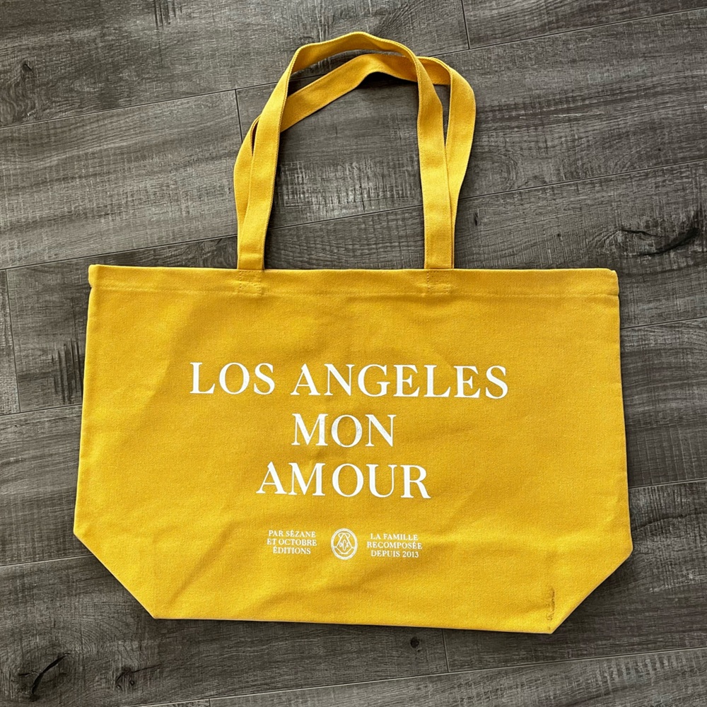 Sezane yellow canvas tote bag